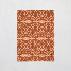 Orange und weiß geometrisches Halbkreis Design Geschirrtuch, Geschirrtuch, Küchenhandtuch