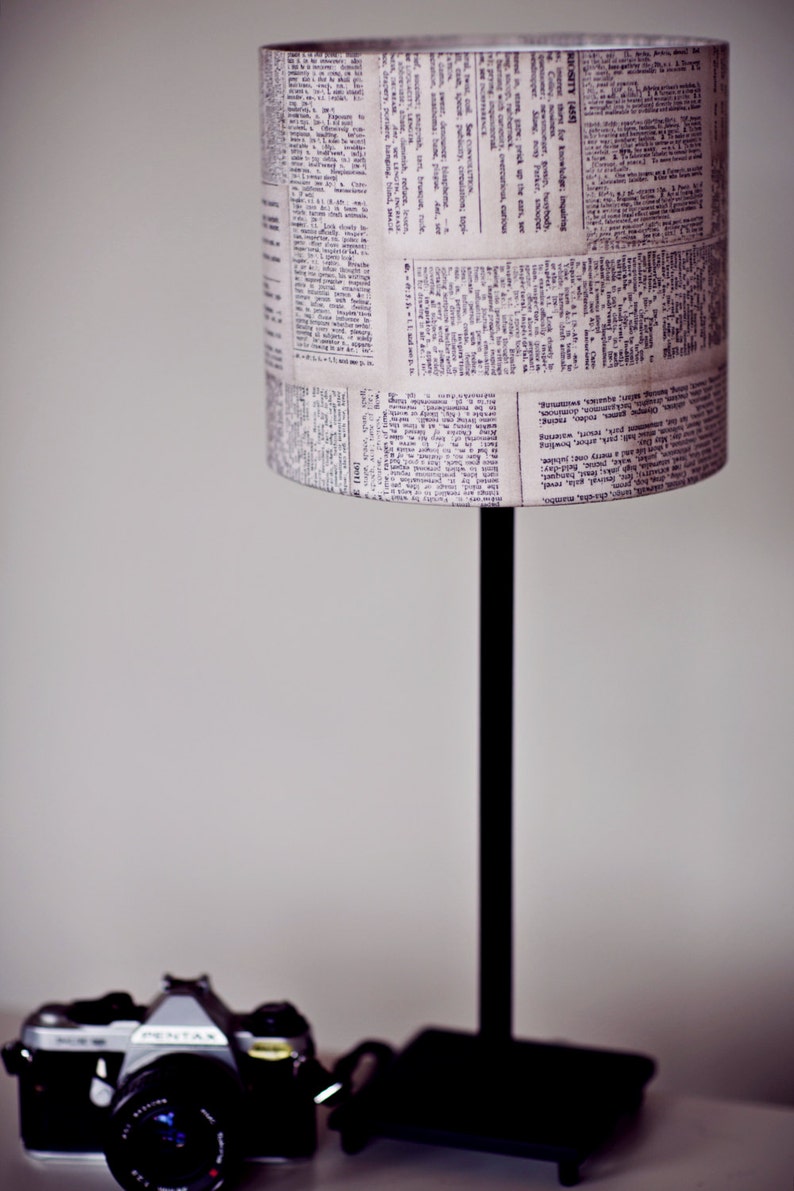 Dictionary lampshade black lamp bedside lamp crossword Etsy