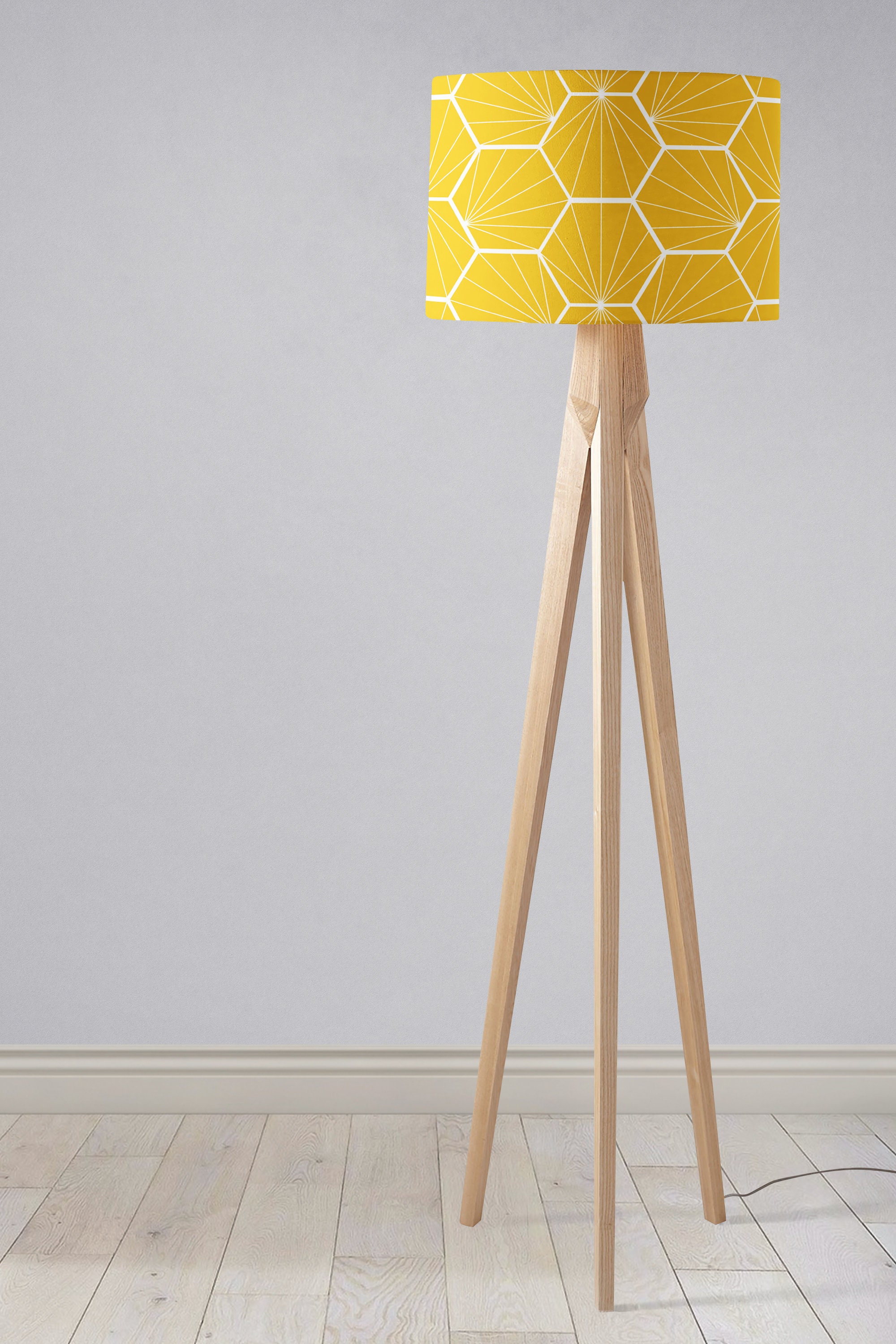 Yellow Lampshade Lemon Yellow Geometric Table Lamp Shade or Etsy