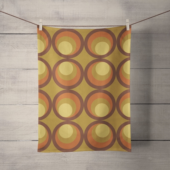 Retro Tea Towels Mustard Yellow Tea Towel Mustard Kitchen Etsy