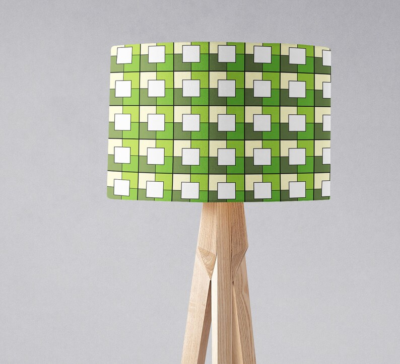 Green Geometric Lampshade Table Lamp Shade Decor Lighting Retro Bedside