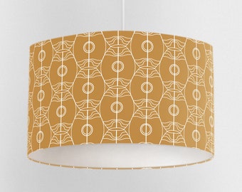 Pantalla de lámpara dorada, lámpara de mesa, pantalla de lámpara de techo o lámpara de pie, pantalla de lámpara con motivos geométricos de 20 cm, 30 cm o 40 cm, pantalla de lámpara Art Nouveau