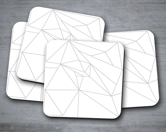 White Coasters, Grey Home Decor, Office Decor, Desk Accessories