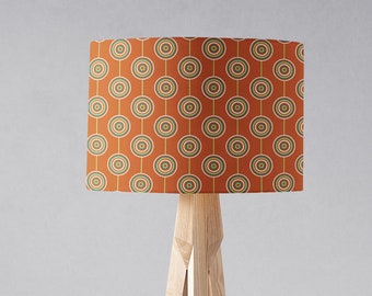 Orange Retro Circles Design Lampshade, Table Lamp, Ceiling Light Shade