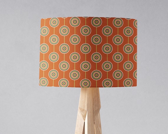 Nieuwsgierigheid module lus Oranje Retro Cirkels Design Lampenkap Tafellamp Plafondlamp - Etsy België