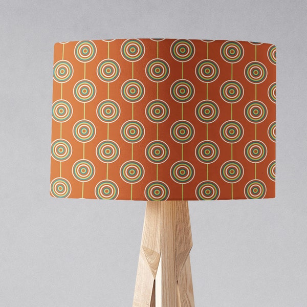 Orange Retro Circles Design Abat-jour, Lampe de table, Abat-jour de plafonnier