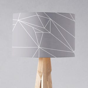 Grey Geometric lampshade, Grey lampshade, Grey home decor, Modern lamp shades, Geometric lampshade, Statement lampshade, Floor lampshade