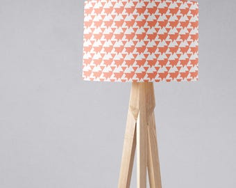 Peach Geometric Lampshade – Modern Lampshade for Floor or Table Lamp, Scandi Style Lighting, Handmade Lamp Shade UK