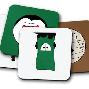 Monster Coasters set of 4, Coaster set, Monster gifts, Movie monster, Table decor, Housewarming gift, Birthday gift for him, Placemats