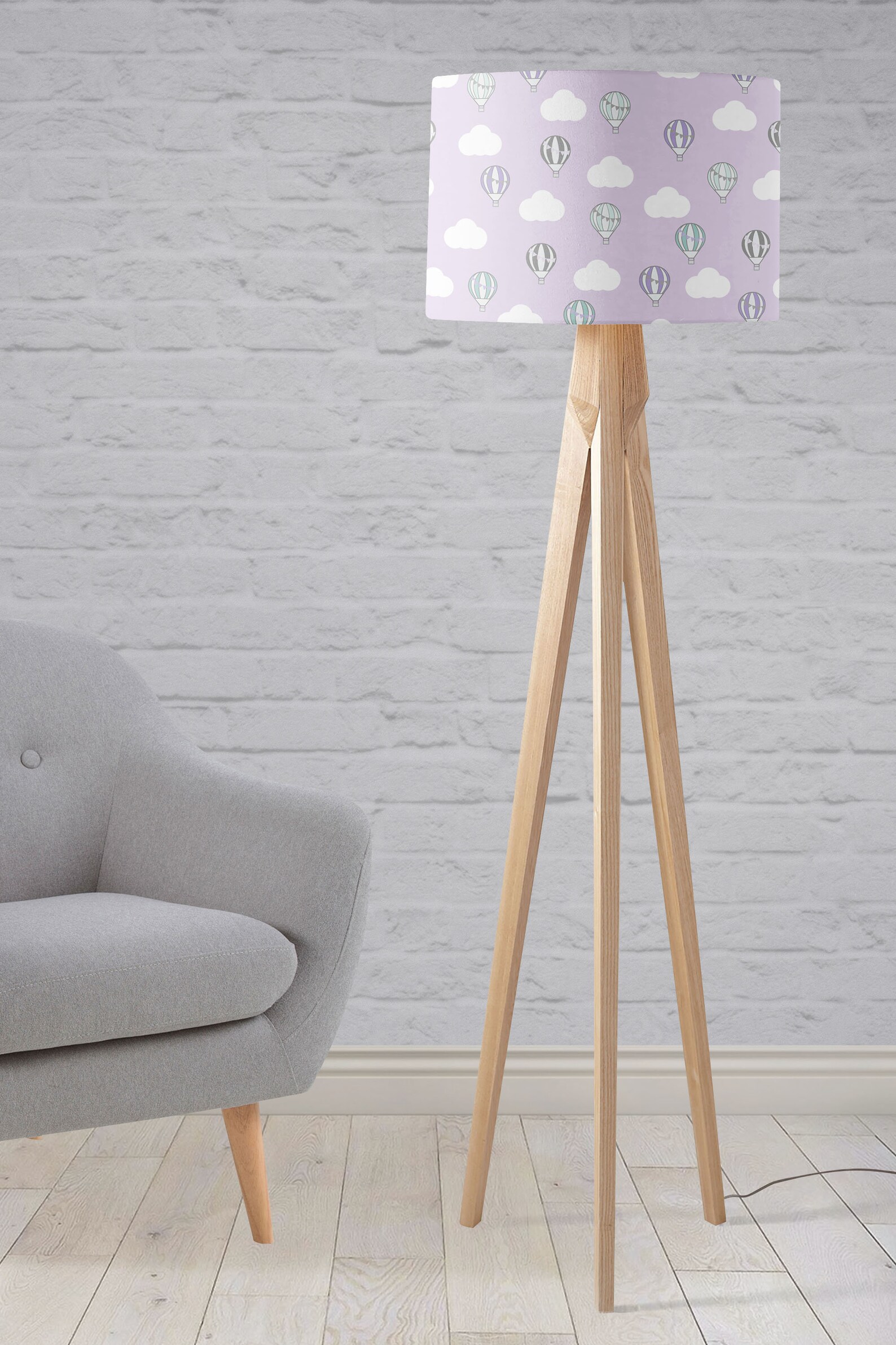 Lilac Lampshade Hot Air Balloon and Clouds Lilac Nursery Etsy