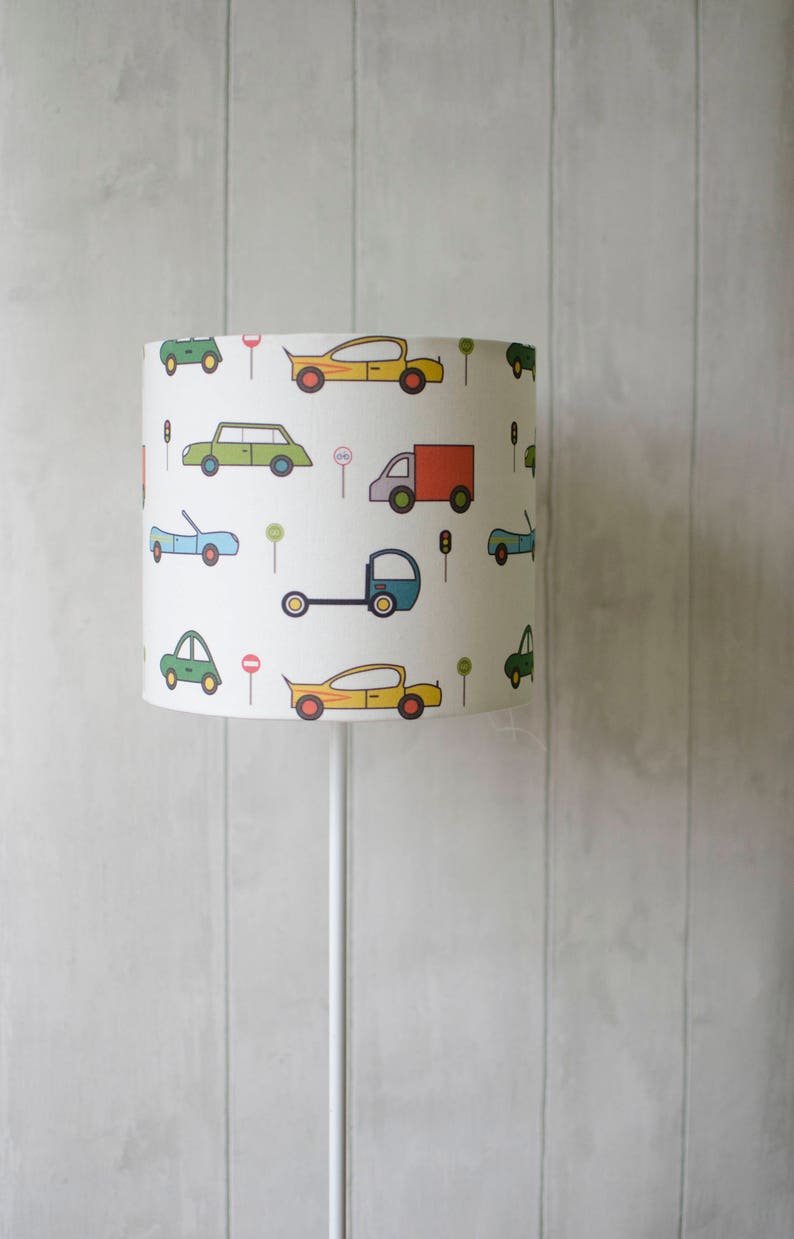Cars Lamp Shade Boys Car Nursery Transport Bedroom Baby Boy Etsy UK