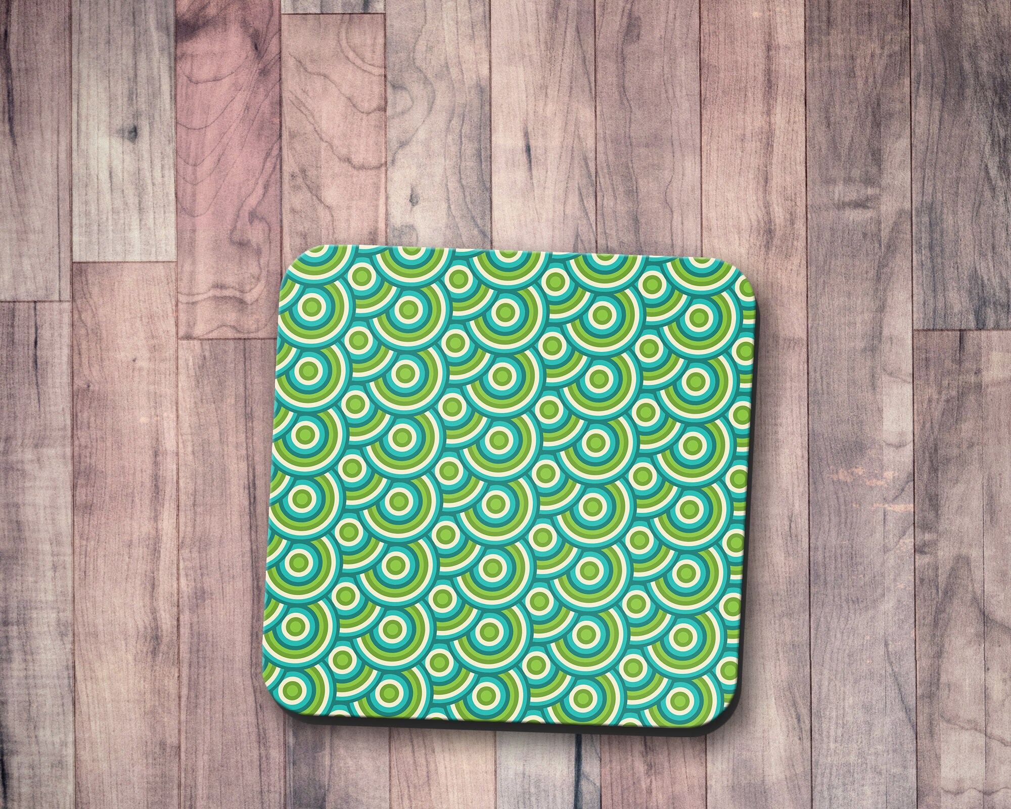 Green Coasters Geometric Coasters Retro Home Decor Circles Etsy UK