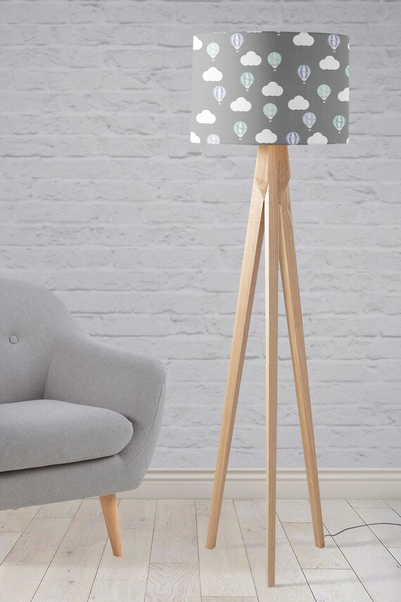 Hot Air Balloon Lamp Shade Balloons Nursery Decor Grey Bedroom Lampshade Clouds Shades