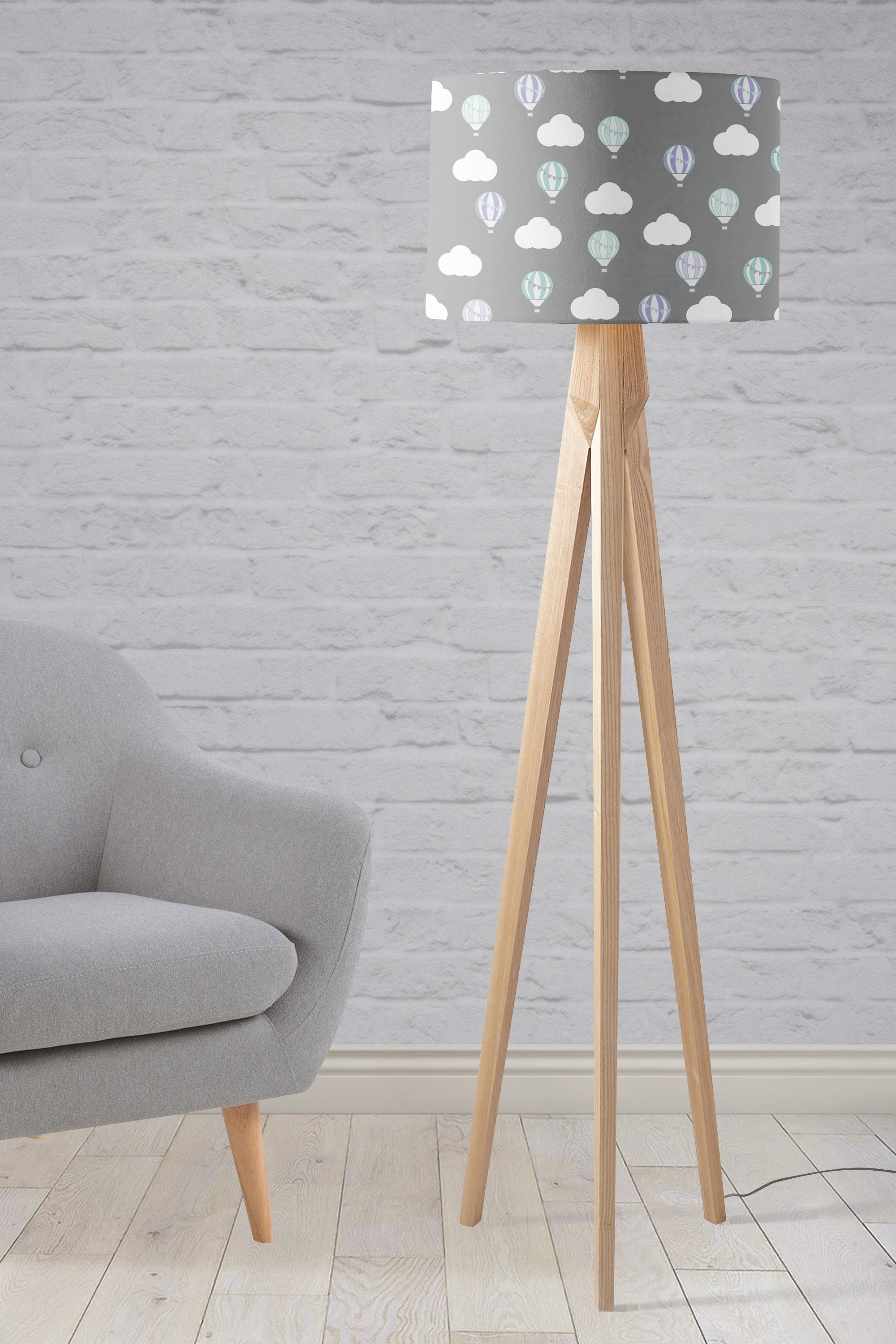 Grey Hot Air Balloon Lamp Shade Hot Air Balloons Nursery Etsy UK