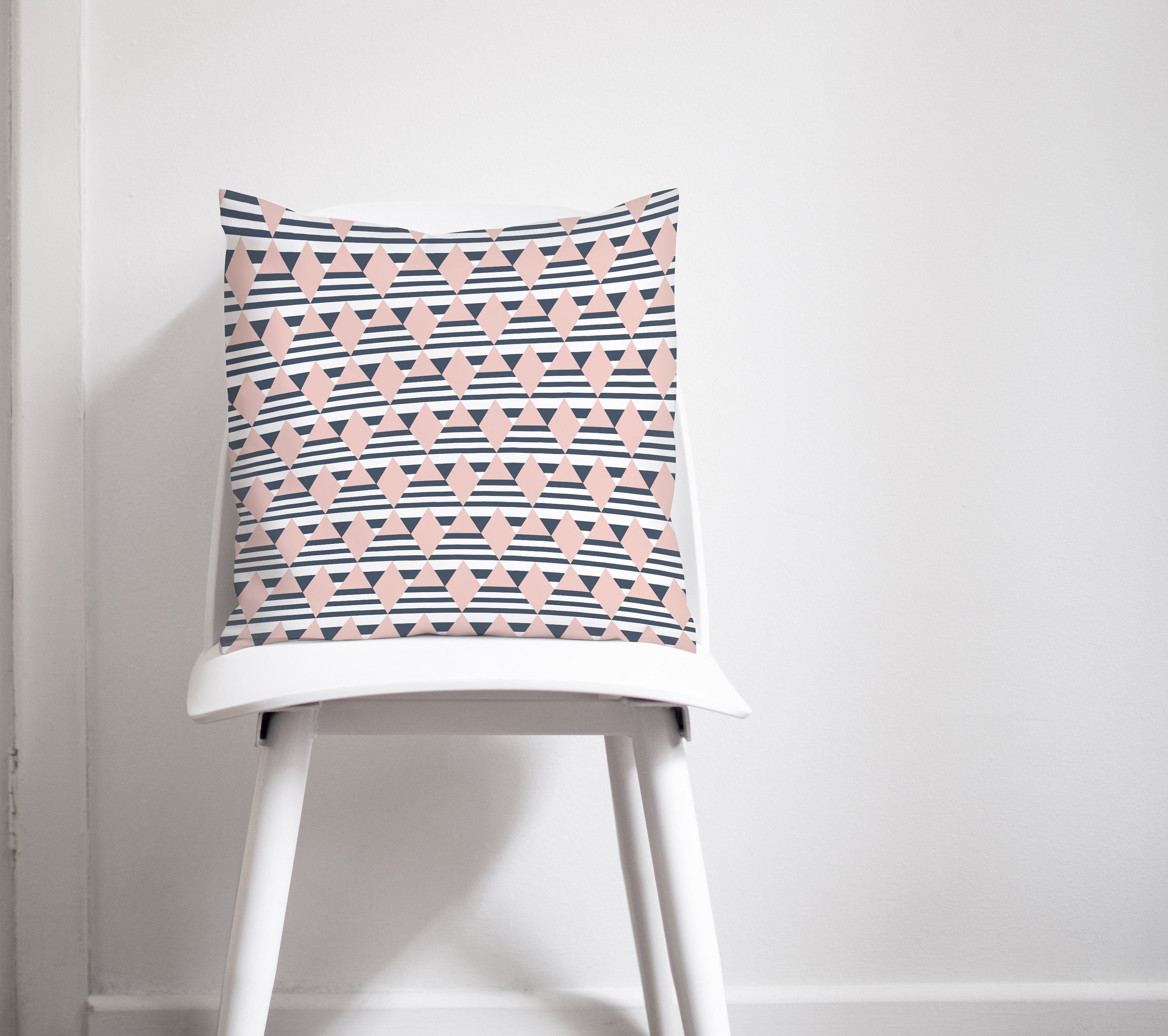 pink and navy cushions