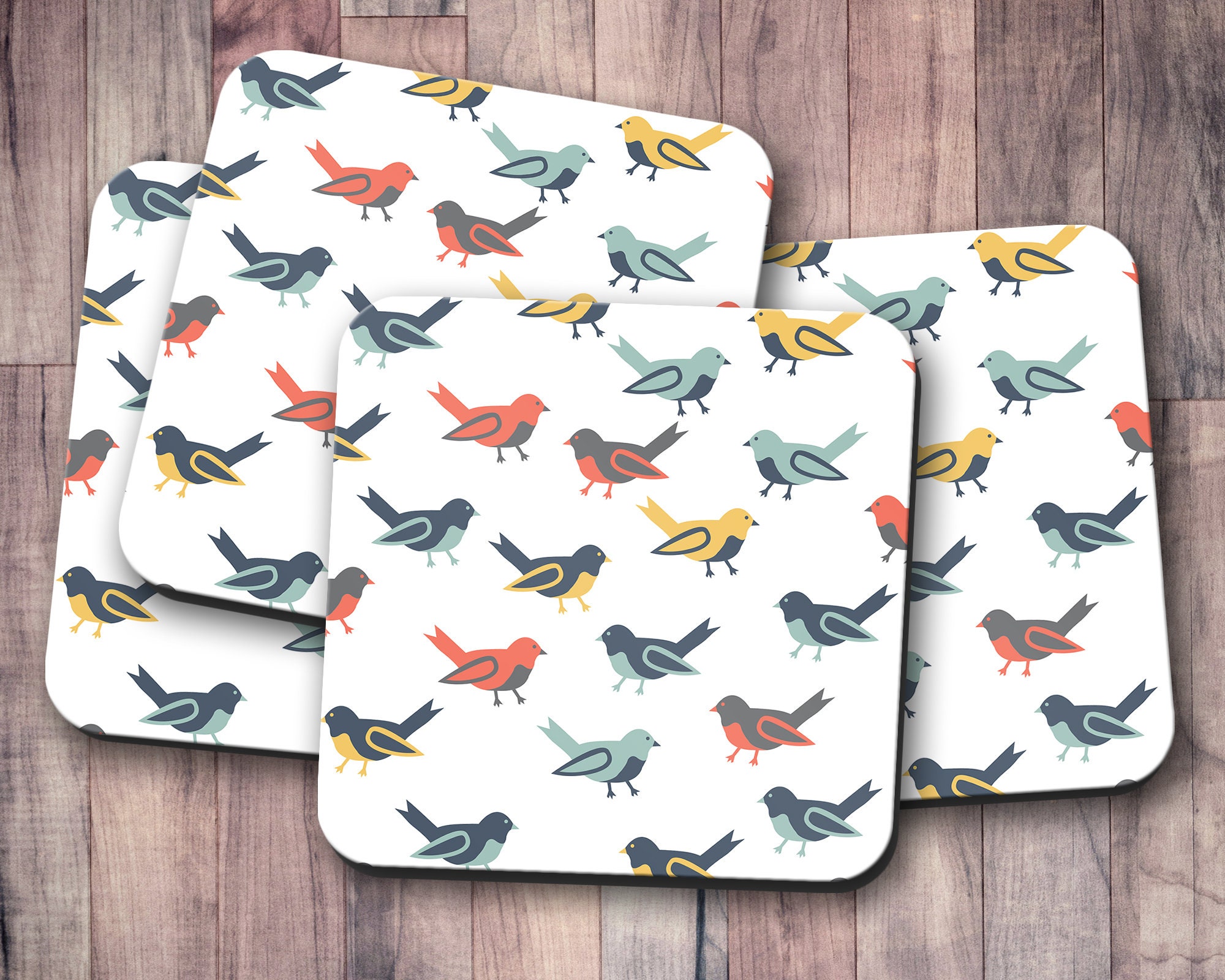 Bird Coasters Scandinavian Coasters Gift for Bird Lover - Etsy UK