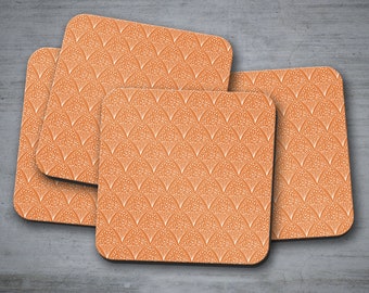 Orange and White Contemporary Design Coaster, Drinks Mat