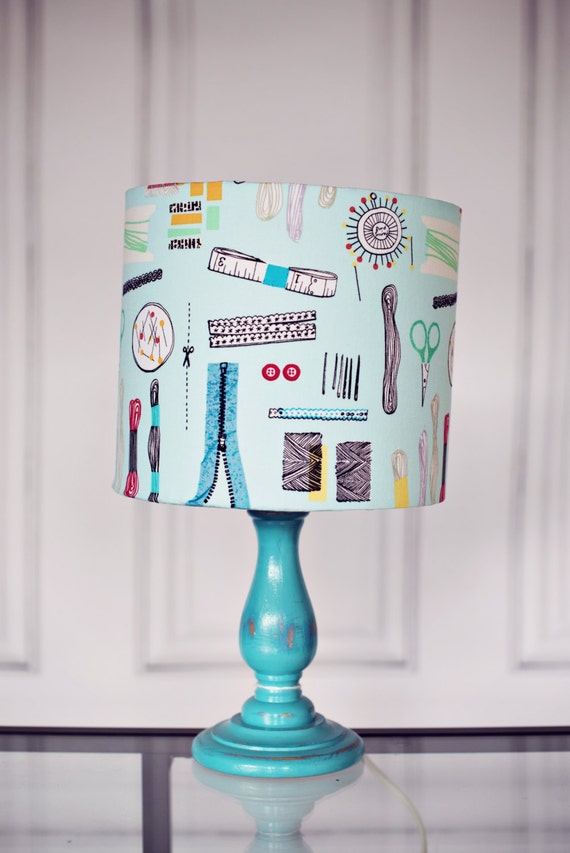 Items similar to Sewing room, sewing accessories, lampshade, sewing