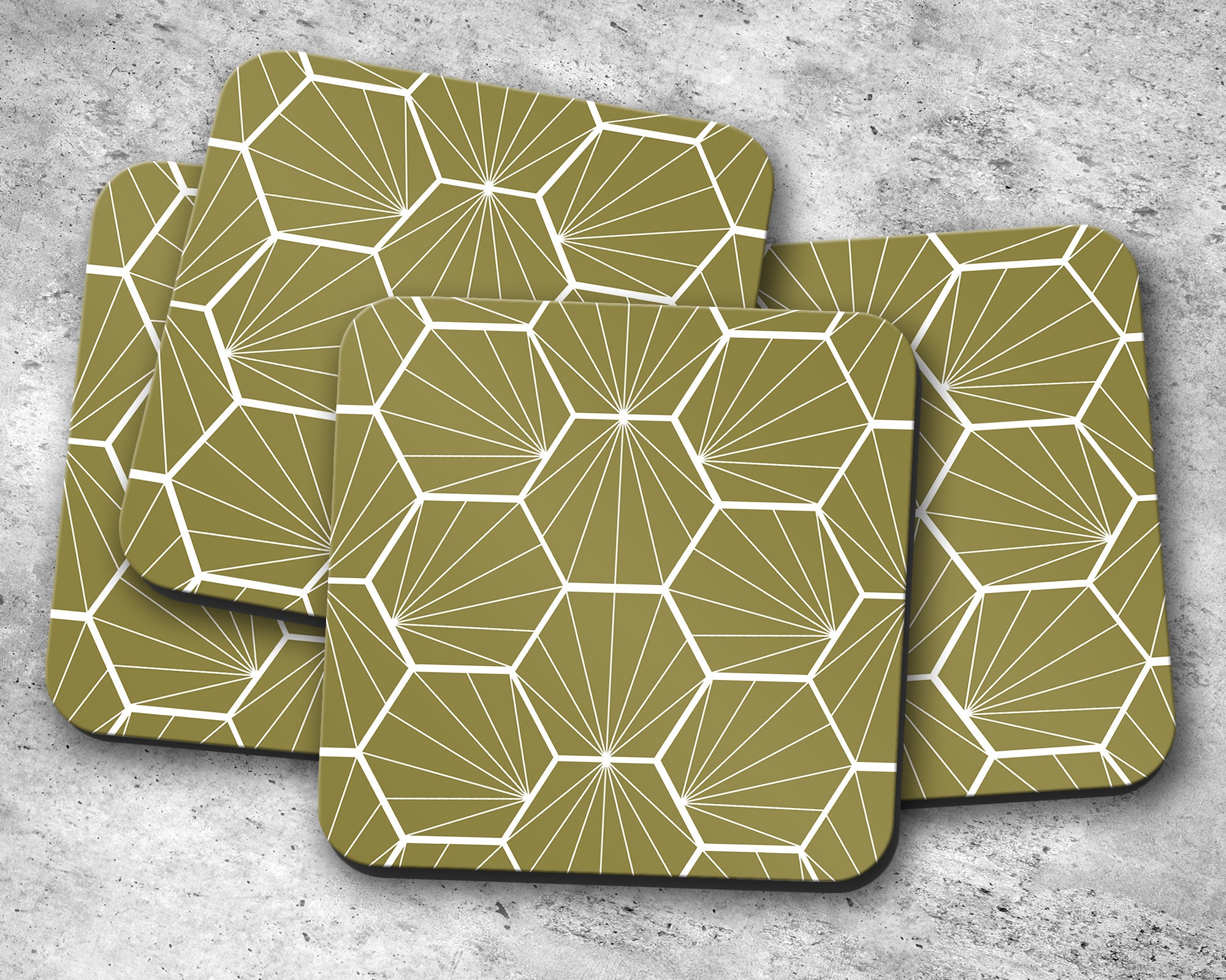 Green Olive coasters Green coaster Modern coasters Table Etsy