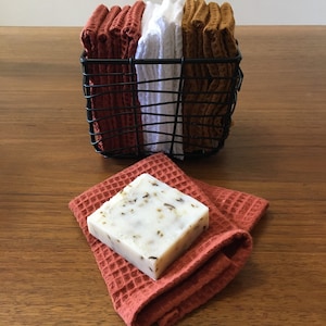 Turkish Waffle Wash Cloths 100% Cotton many color options biodegradable eco friendly waffle weave hand made natural image 2