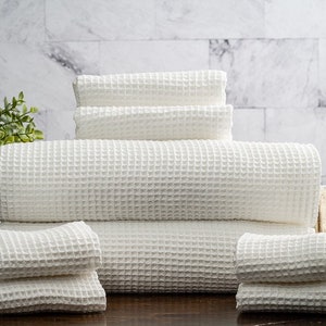 Waffle Weave Bath Towel White