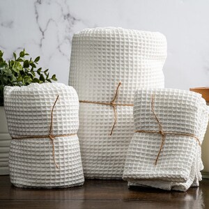 Turkish Waffle Weave Bath Towel, Bath Sheet, Hand Towels, Washcloths ...