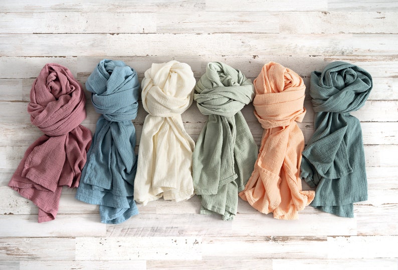 Cotton Gauze Scarf Lightweight and breathable image 4