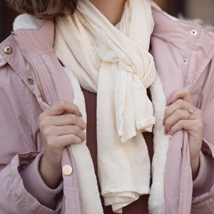 Cotton Gauze Scarf Lightweight and breathable image 2