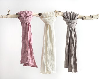 Muslin Gauze Scarf - many color options - breathable, lightweight and airy cotton