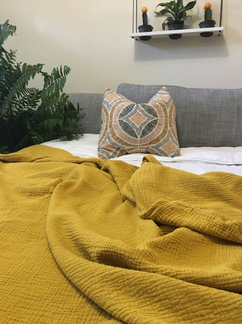 Organic Muslin Blanket Adult Bedding Sizes Twin Queen Etsy