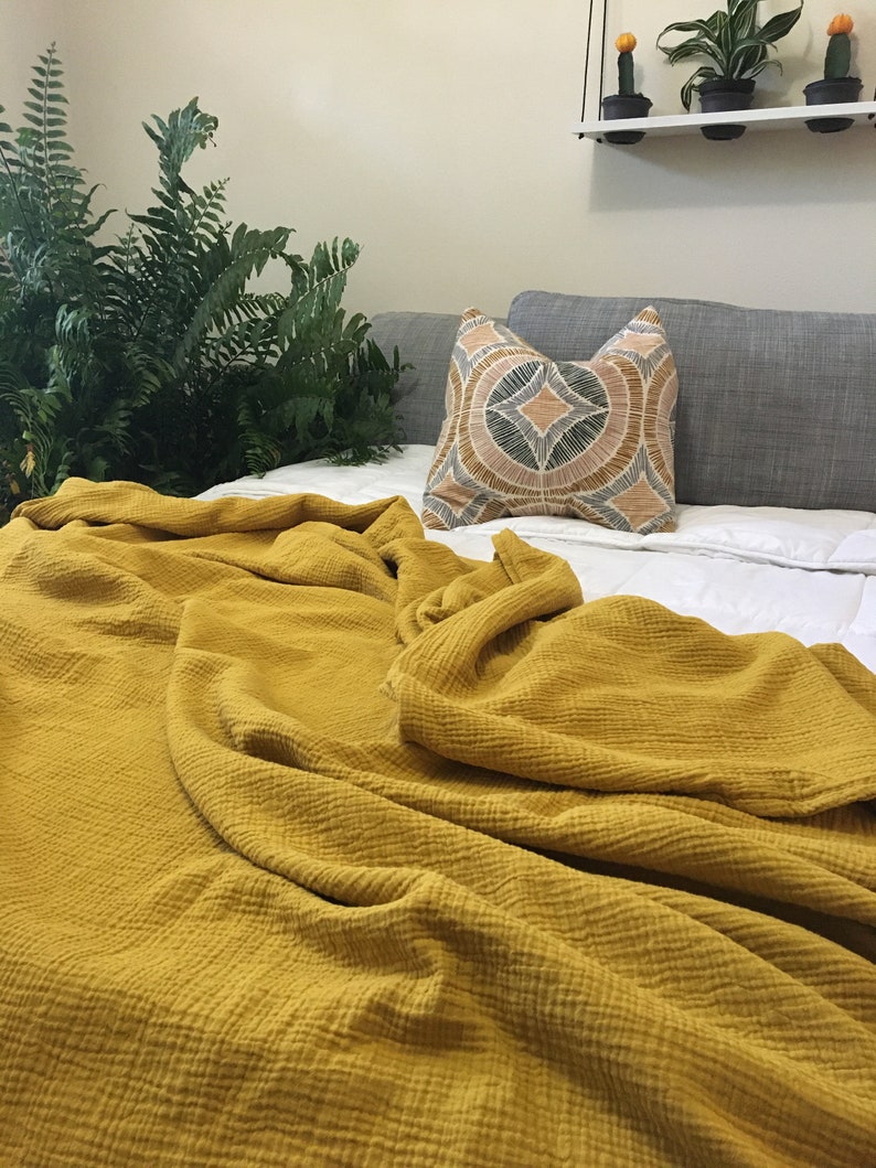 Organic Muslin Blanket Adult Bedding Sizes Twin Queen Etsy