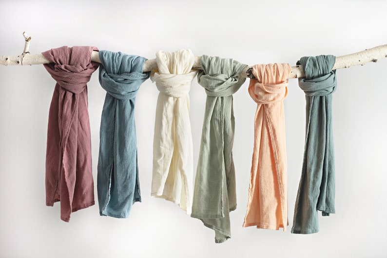 Cotton Gauze Scarf Lightweight and breathable image 1