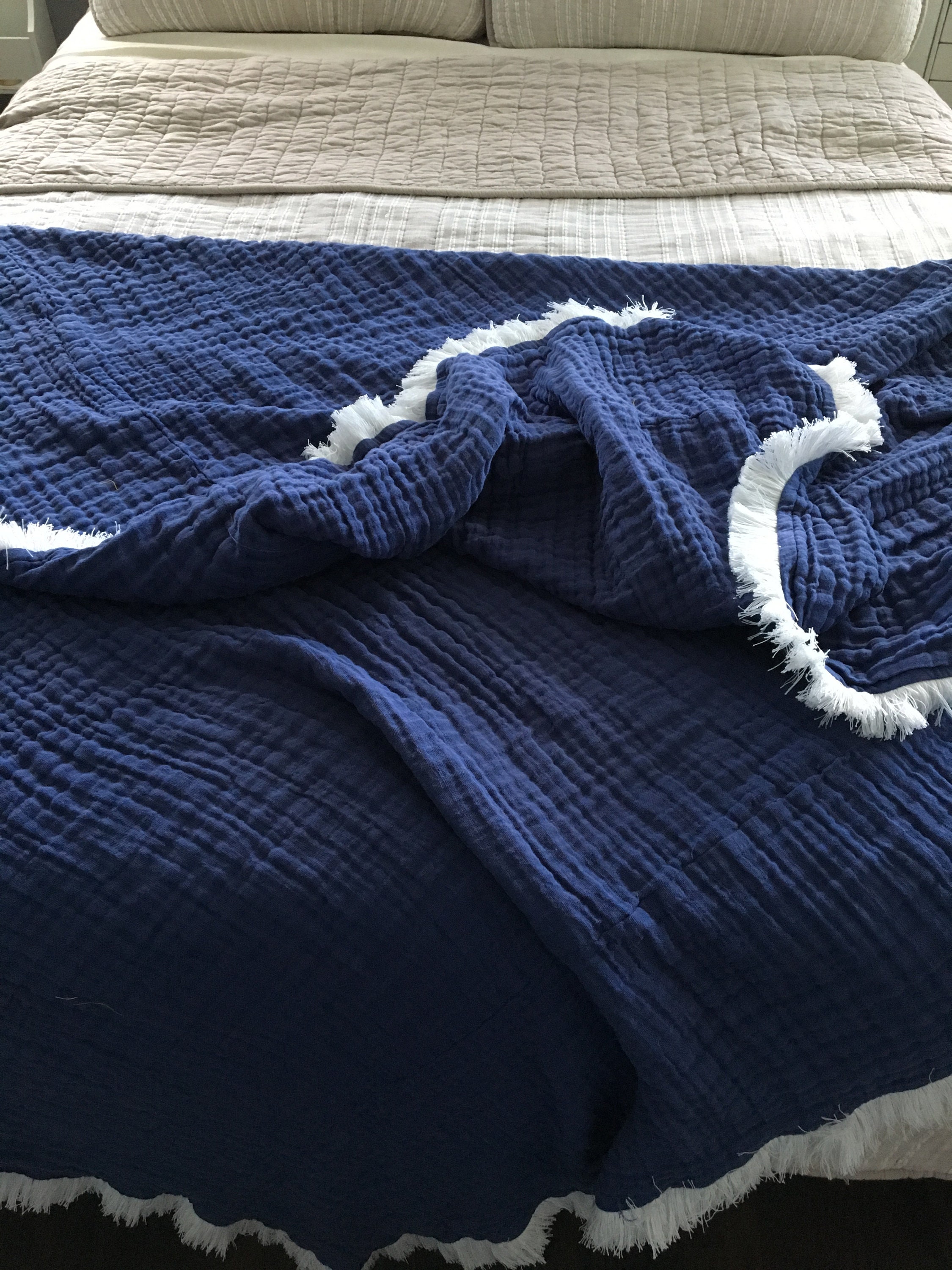 Muslin Bed Coverlet/Blanket. Twin Full/Queen King Etsy