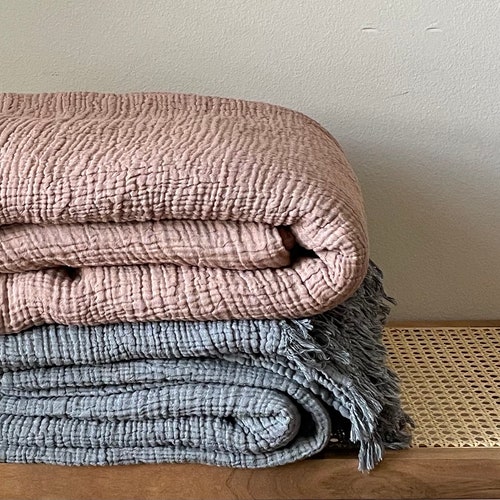 Muslin Blanket & Pillowcases Reversible Oversize King Etsy