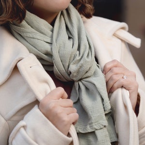 Cotton Gauze Scarf Lightweight and breathable image 3