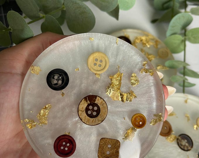 Button Pattern Weights Resin Pattern Weights With Buttons: Gold Leaf Sewing Weights, Set of 3 ...