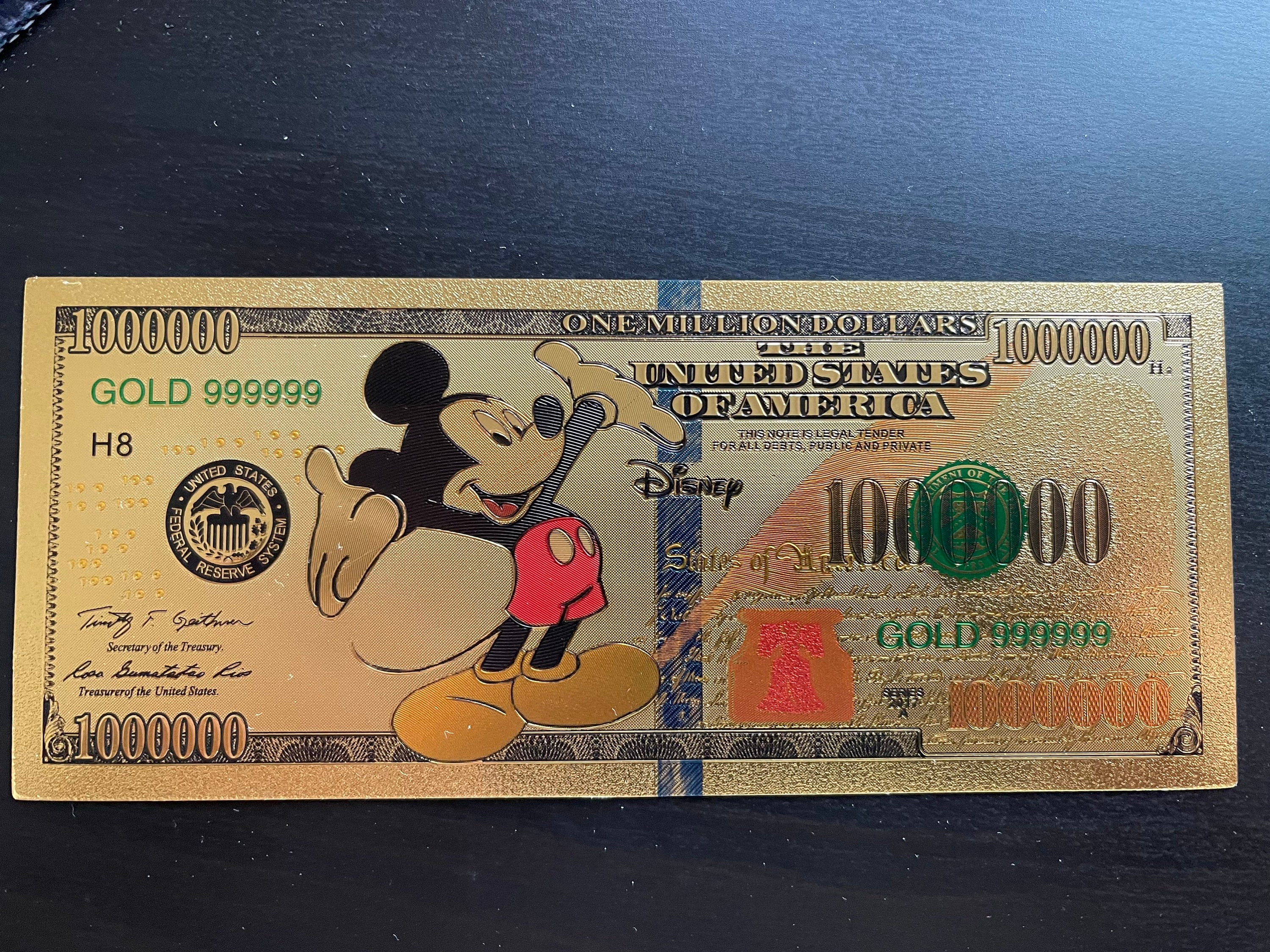 Goldfolie US 1.000.000 Dollar Bill Banknote - Etsy Österreich, image size:3000x2250