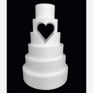 Custom Round Cake Dummy Set with Heart Cutout