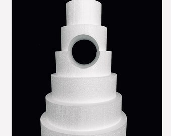 Custom Round Cake Dummy Set with 6" hole Cutout