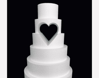 Custom Round Cake Dummy Set with Heart Cutout