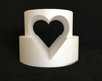 Cake Dummy set with Heart Cutout