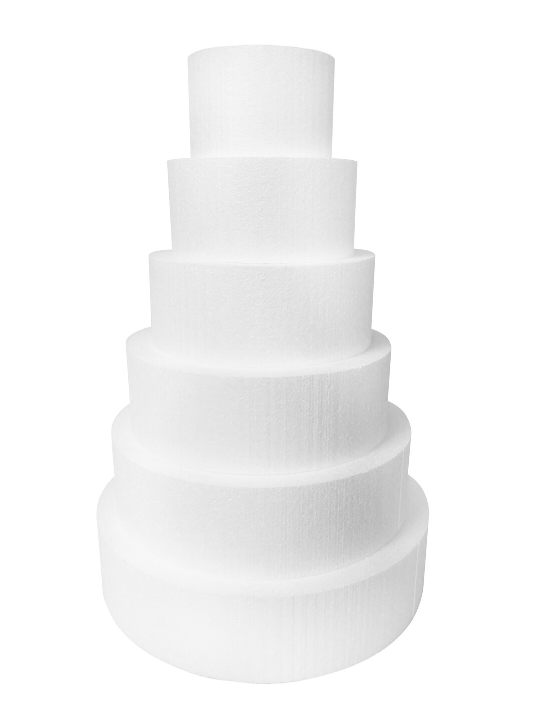 Shape Innovation - Round 3 Cake Dummy set - Set Of 5, Each 3 High By 6,  8, 10, 12, & 14 Round - Perfect for wedding cakes, birthday cakes