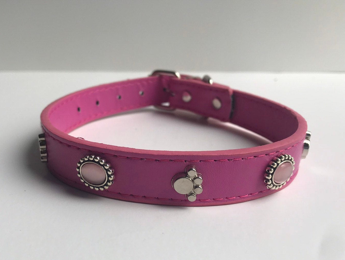 Pink Dog Collar Princess Dog Collar Pink Cats Eye Dog Collar Etsy
