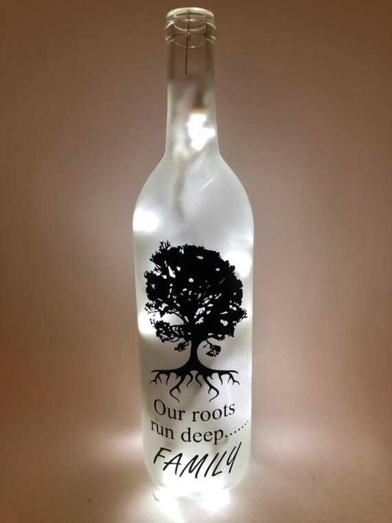 Estrella de luz LED de Botella de familia hace una Casa un Hogar Pegatina De Vinilo Para Botella