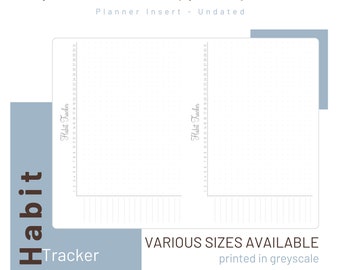 Habit Tracker - Travelers Notebook Inserts - Printed Refill