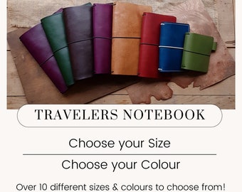 Leather Travelers Notebook Cover in a variety of Sizes & Colours, Click to explore!