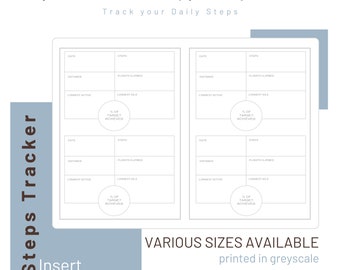 Steps Tracker - Travelers Notebook Inserts - Printed Refill