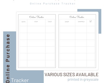 Online Purchases Tracker - Travelers Notebook Inserts - Printed Refill