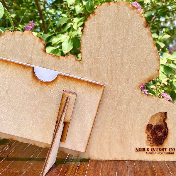 Gegraveerde houten fotolijst: 'Kijk naar deze foto' - handgemaakt in Texas, gepersonaliseerd cadeau