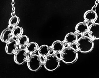 Medieval Japanese Weave Necklace, 10th Anniversary Aluminum, Fiance Gift Jewelry, 10 Year Anniversary, 10th Gift Jewelry, 10th Jewelry Gift